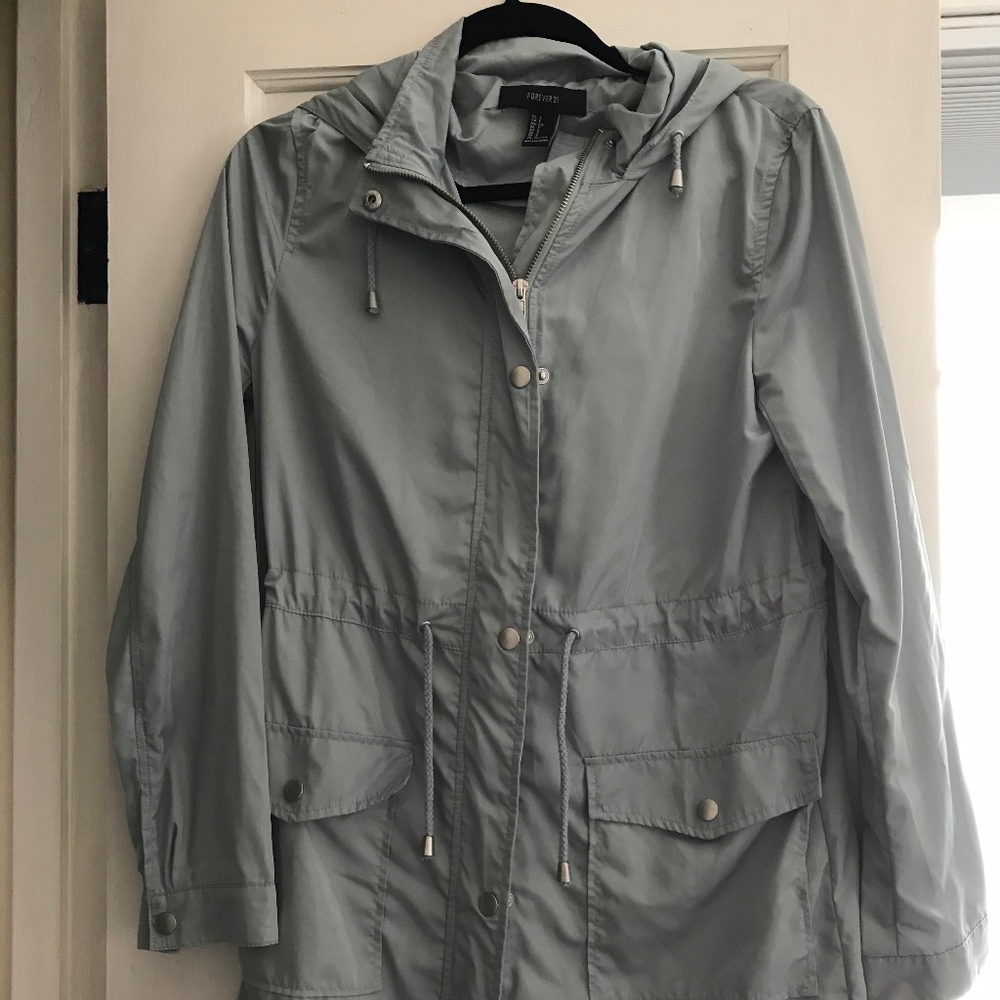 Forever 21 Drawstring Utility Jacket With Hood - image 1